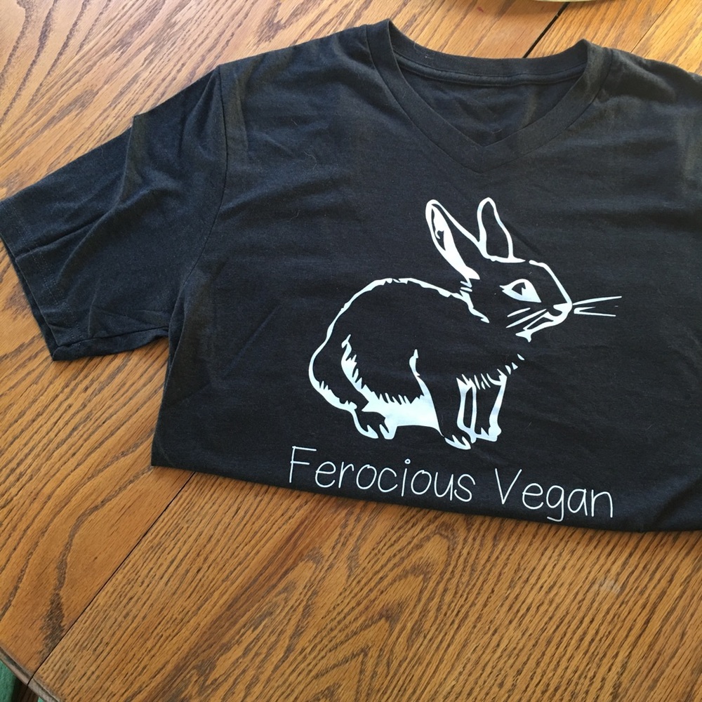 NWOT Vegan Unisex v neck t shirt